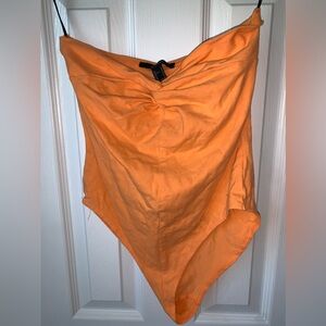 Forever 21 Twist Front Strapless Bodysuit